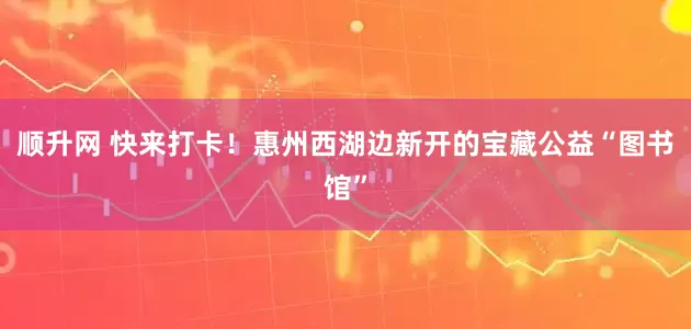 顺升网 快来打卡！惠州西湖边新开的宝藏公益“图书馆”